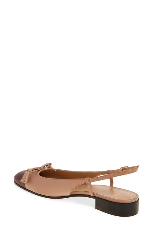 Valentino Valet Du Roi Leather Slingback Ballerina Flat In Nude