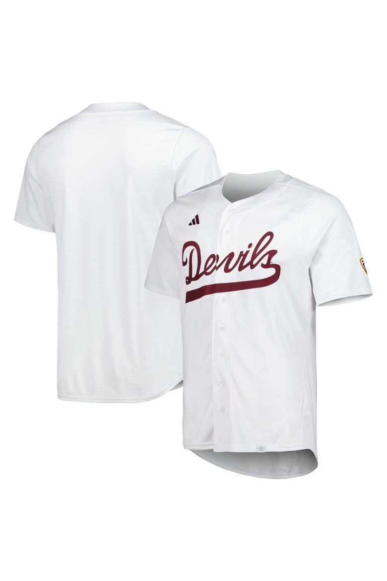 Men's adidas White Arizona State Sun Devils Team Baseball Jersey, Main, color, White