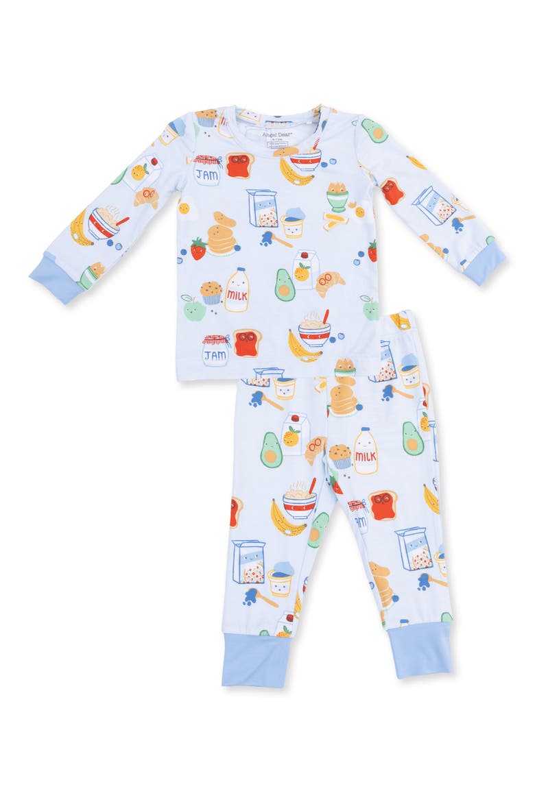 Kids' Breakfast Fitted Two-Piece Pajamas, Main, color, BLUE