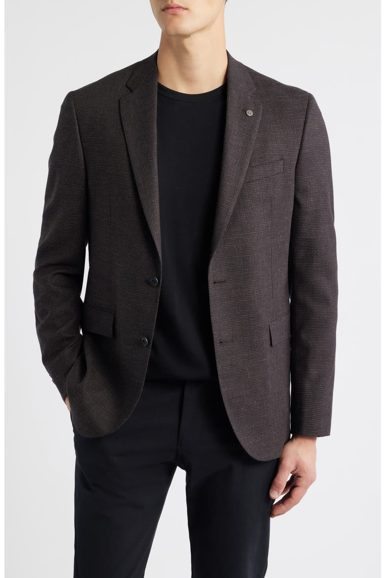 Ross Slim Fit Brown Micro Houndstooth Sport Coat, Main, color, BROWN
