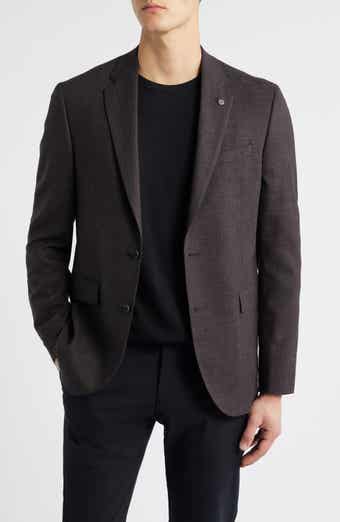Ross Slim Fit Brown Micro Houndstooth Sport Coat