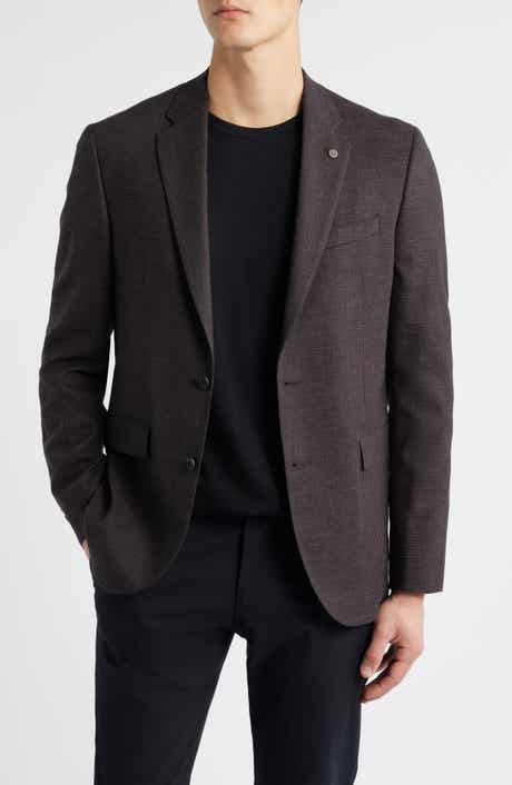Ross Slim Fit Brown Micro Houndstooth Sport Coat