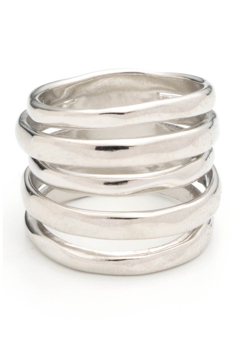 Layered Ring, Alternate, color, CRYSTAL/SILVER