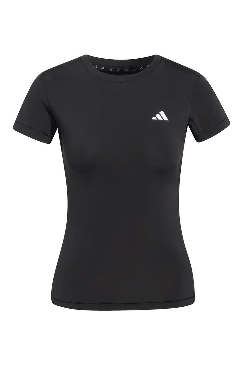 Power Essentials Workout Contour T-Shirt, Alternate, color, BLACK