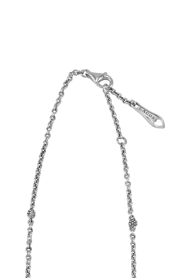 Kinder Caviar Bow Necklace, Alternate, color, SILVER