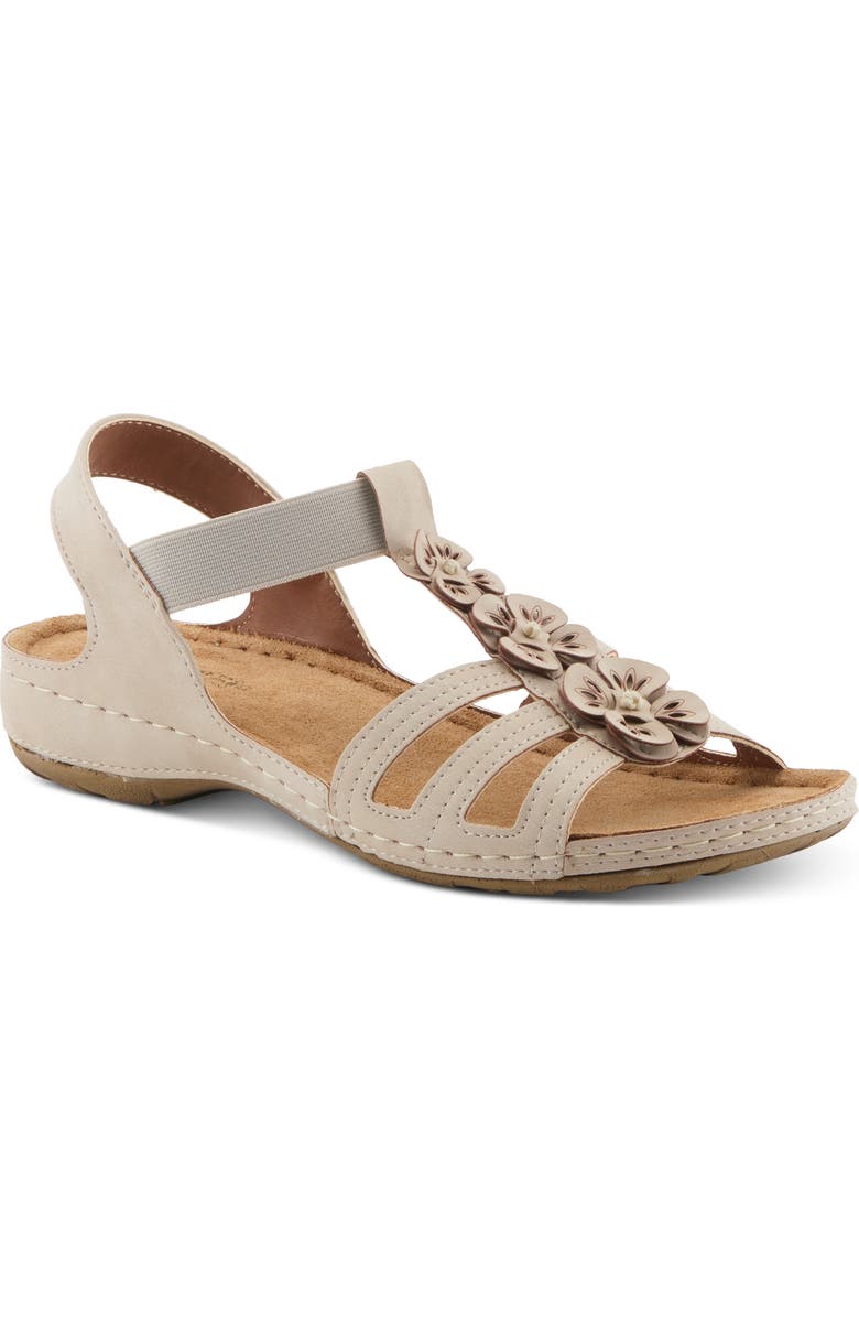 Flexus by Spring Step Adede Floral T-Strap Sandal, Main, color, Beige