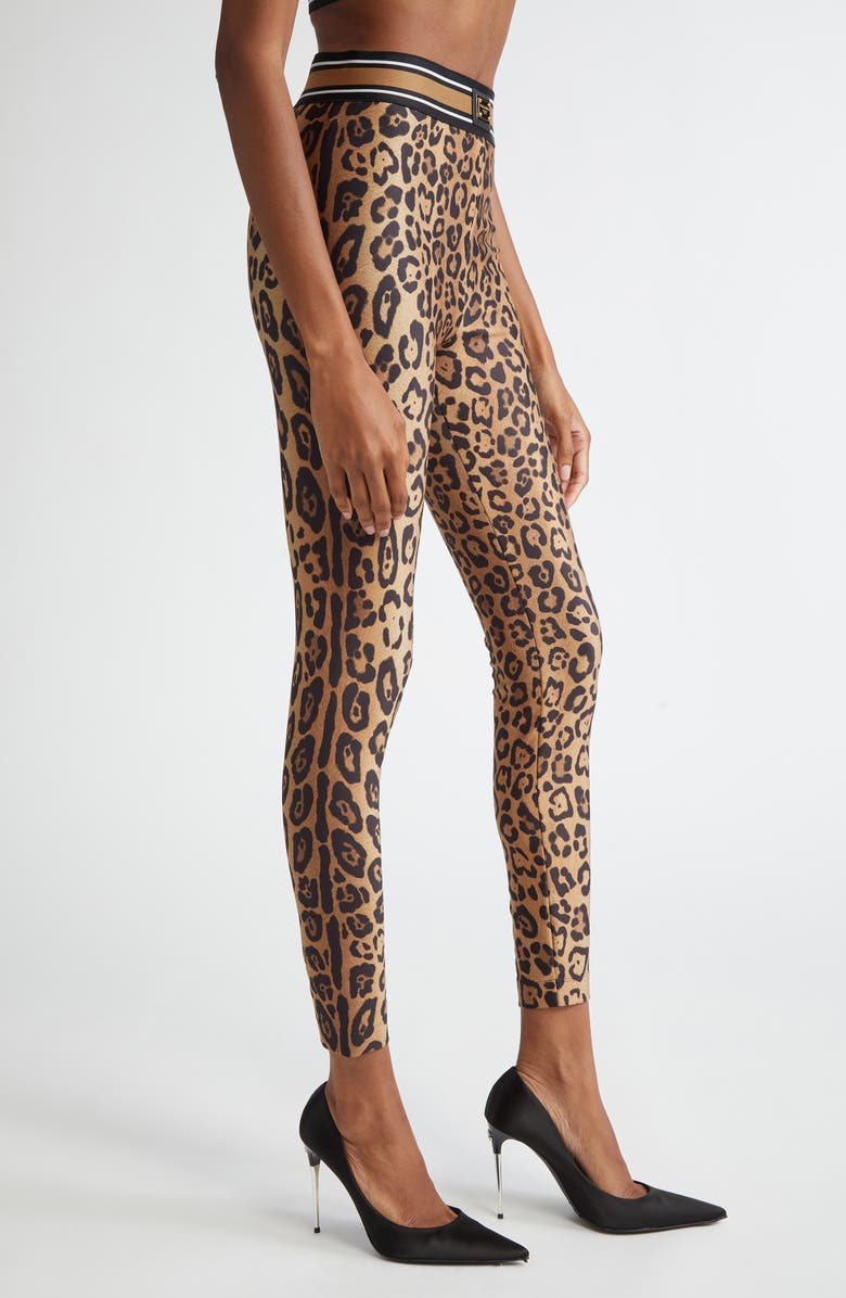 Dolce&Gabbana Leopard Print Leggings, Alternate, color, Leopard