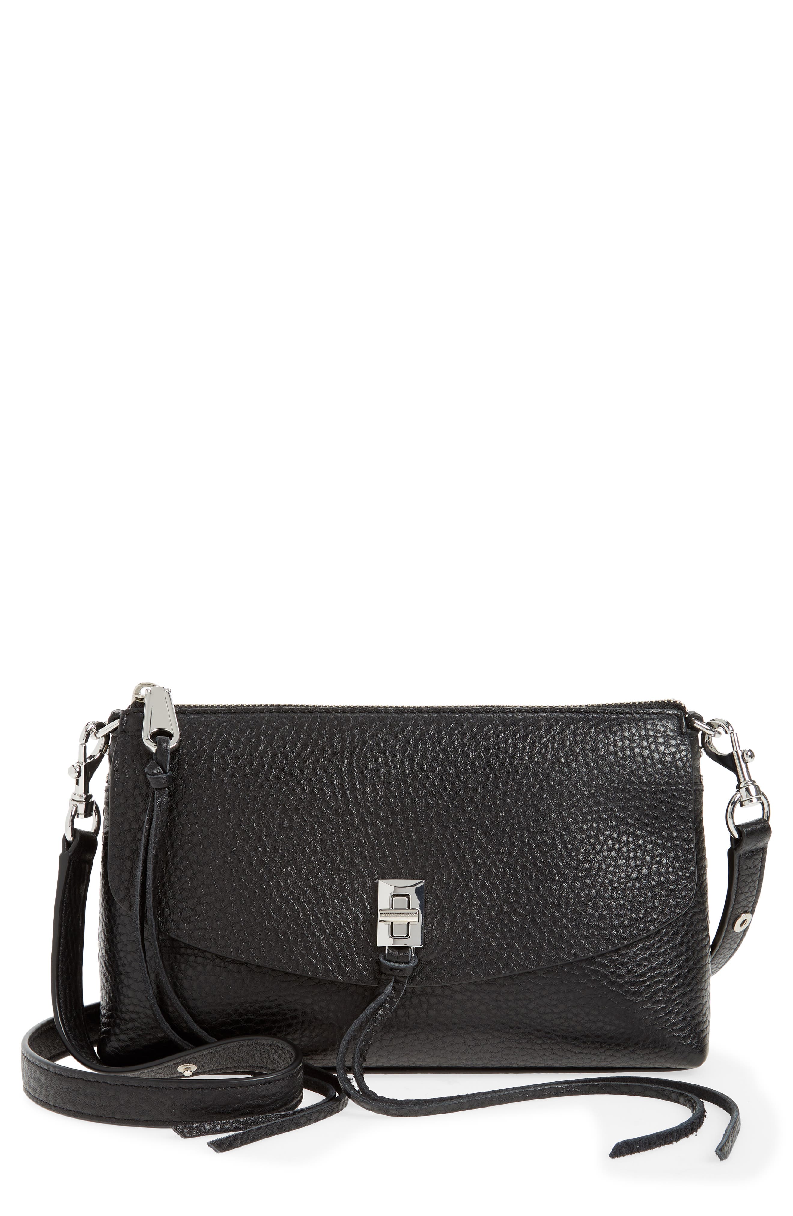 Rebecca Minkoff Darren Top Zip Leather Crossbody Bag, Main, color, 