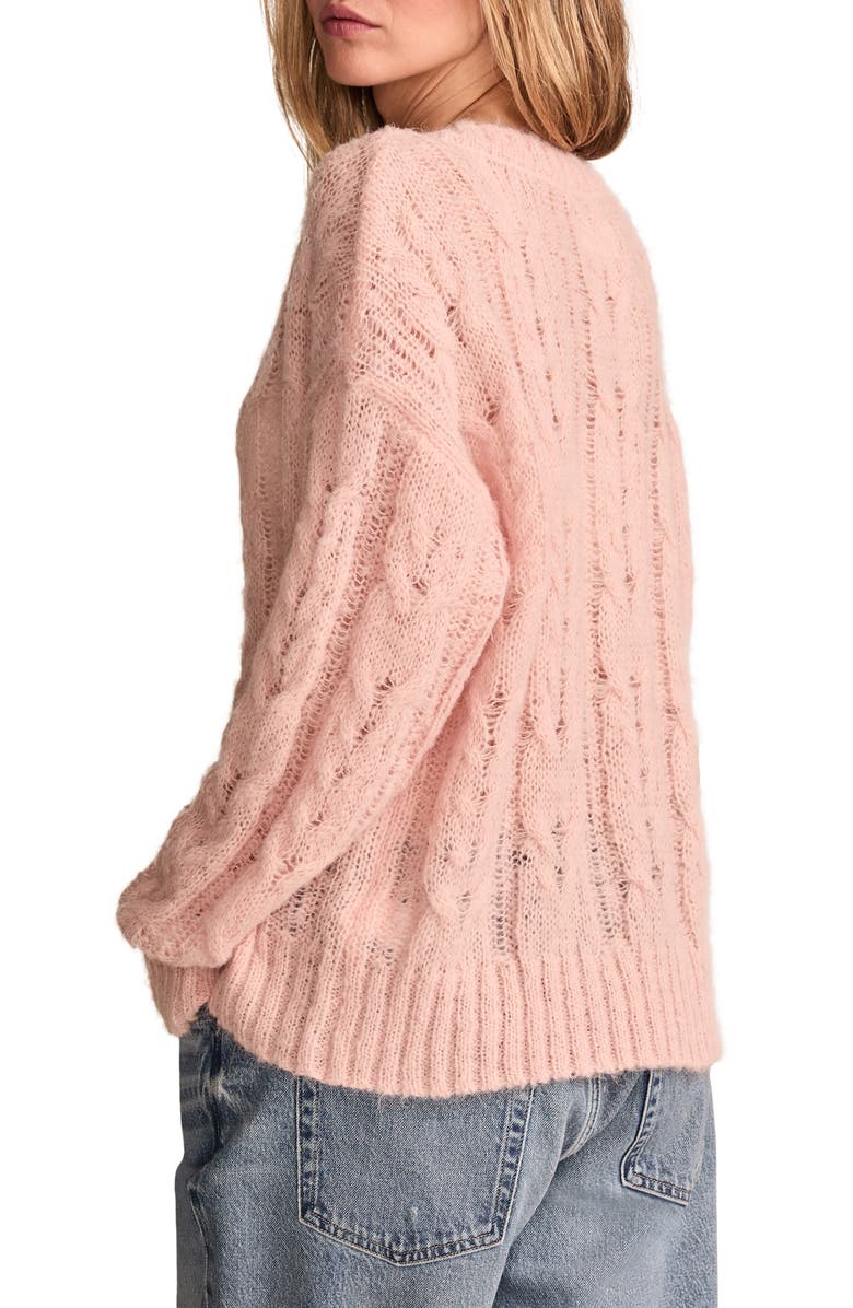 Lucky Brand Open Cable Stitch Sweater, Alternate, color, Rose Smoke