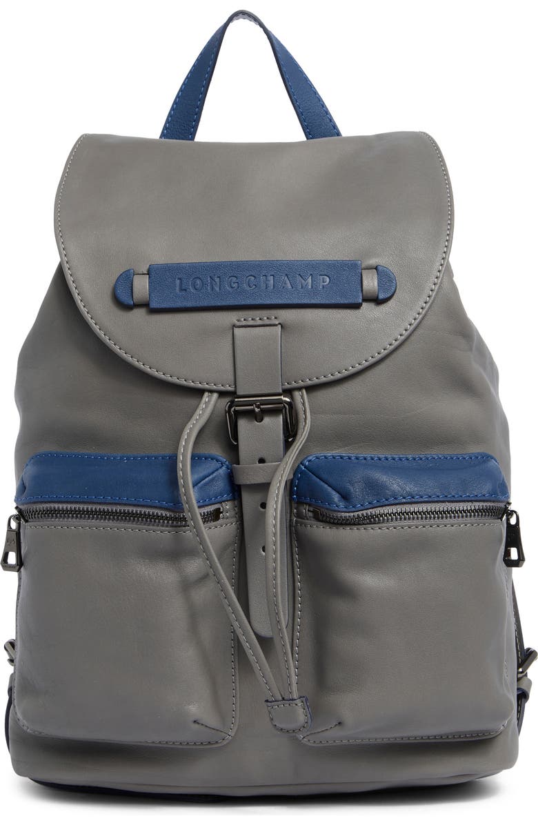 Longchamp LC3D Medium Leather Backpack, Main, color, Grey/Blue