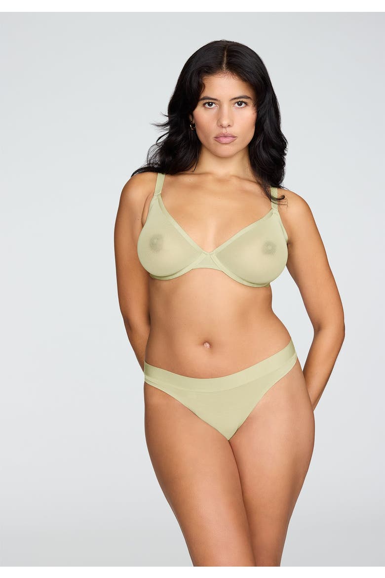 The Plunge Underwire Sheer Mesh Bra, Alternate, color, MEADOW