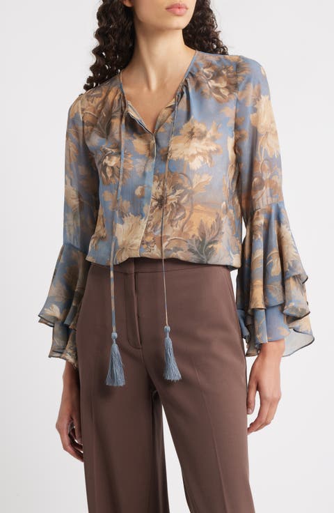 Mullin Floral Trumpet Sleeve Shirt