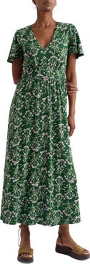 Seasalt Cornwall Chateaux Floral Organic Cotton Midi Dress