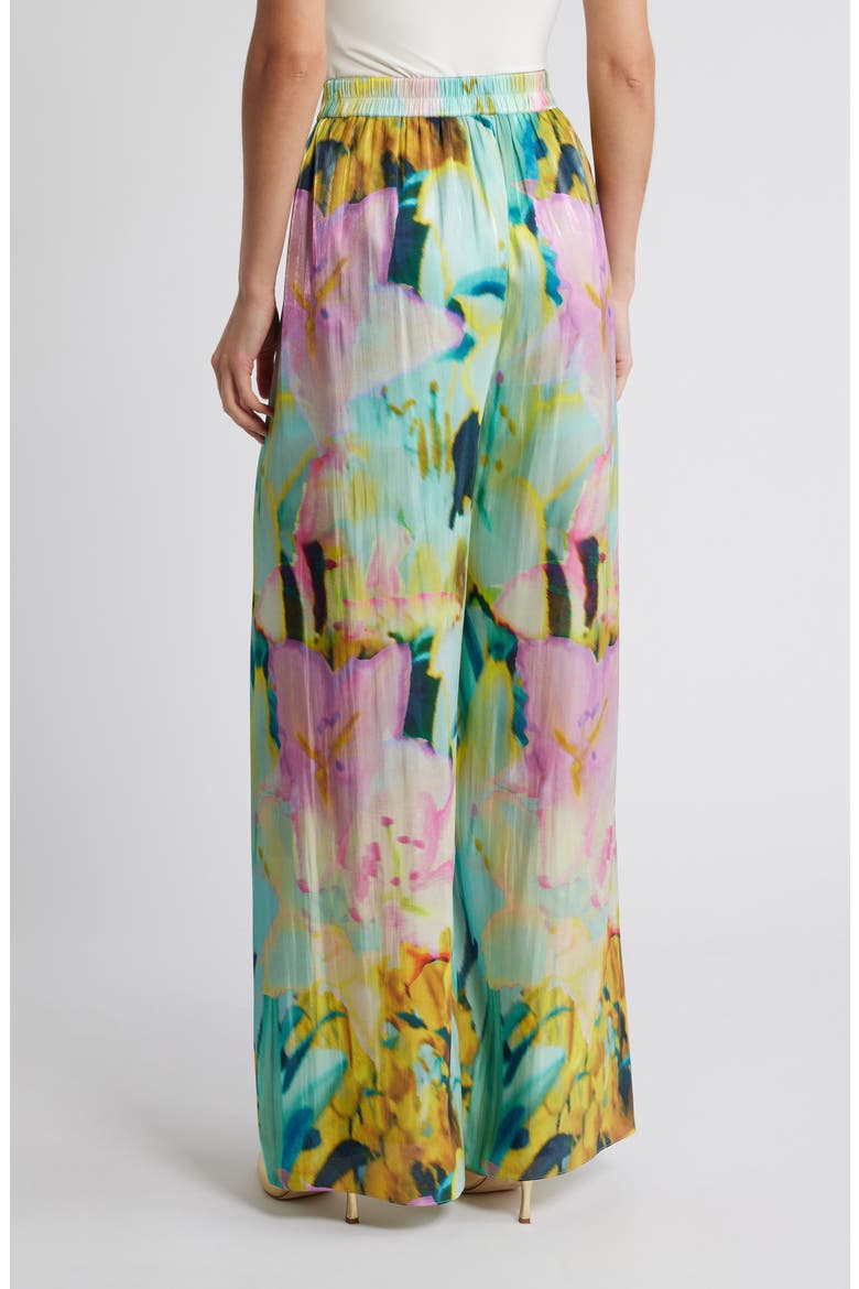 Loretta Floral Wide Leg Satin Pants, Alternate, color, CAPRI MULTI