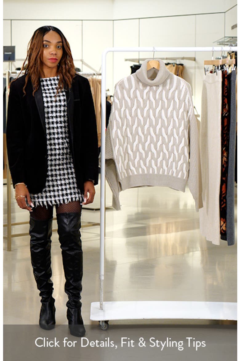 Ferdolia Two-Tone Cable Stitch Virgin Wool Turtleneck Sweater video