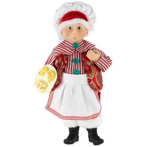 Chef Elf with Baked Goods Christmas Figure - 12"