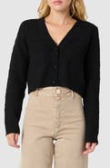 All in Favor Pointelle Crop Cardigan