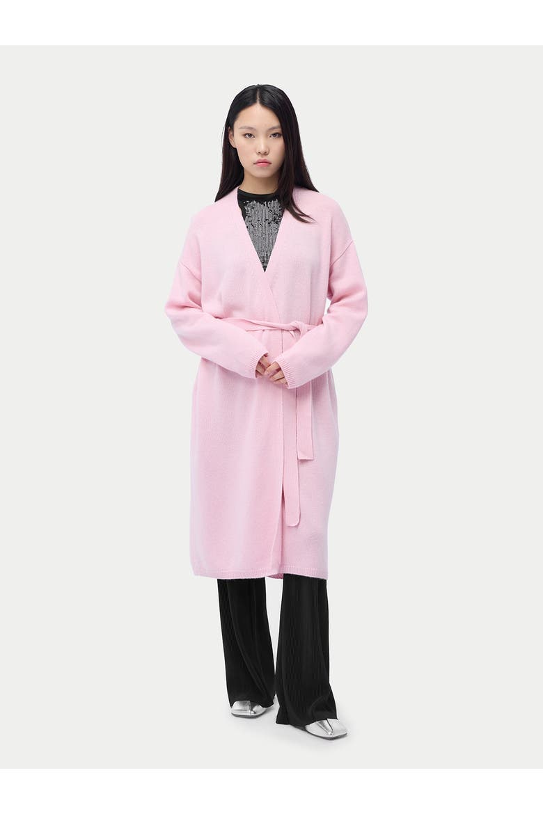 Long Maternity Cashmere Robe, Alternate, color, almond blossom