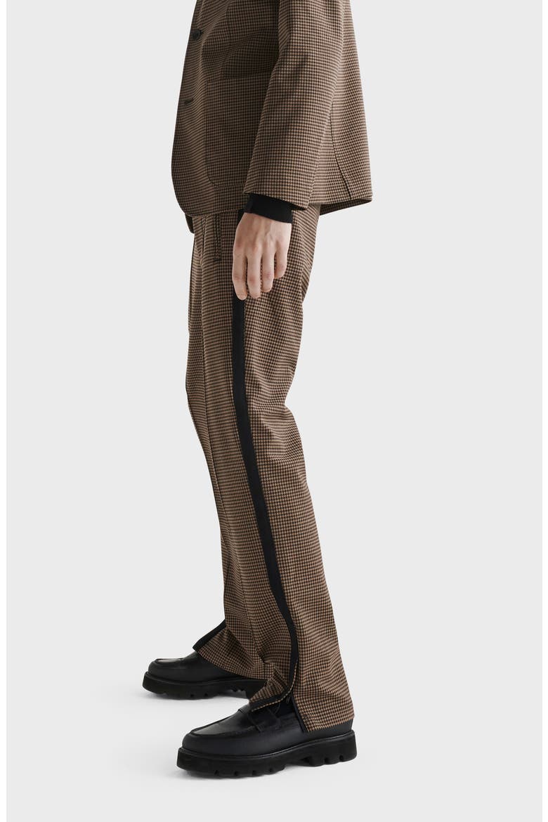 Zander Houndstooth Stretch Virgin Wool Pants, Alternate, color, BLKTAN