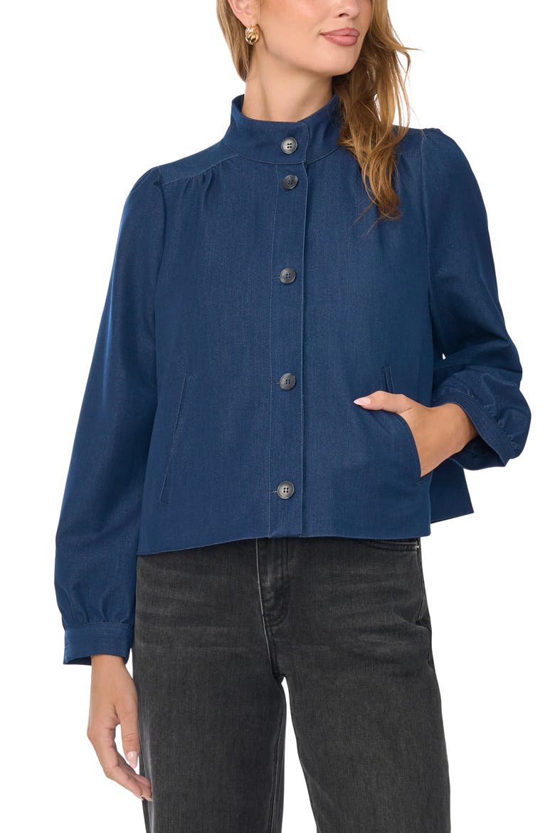 Funnel Neck Bubble Jacket, Main, color, INDIGO