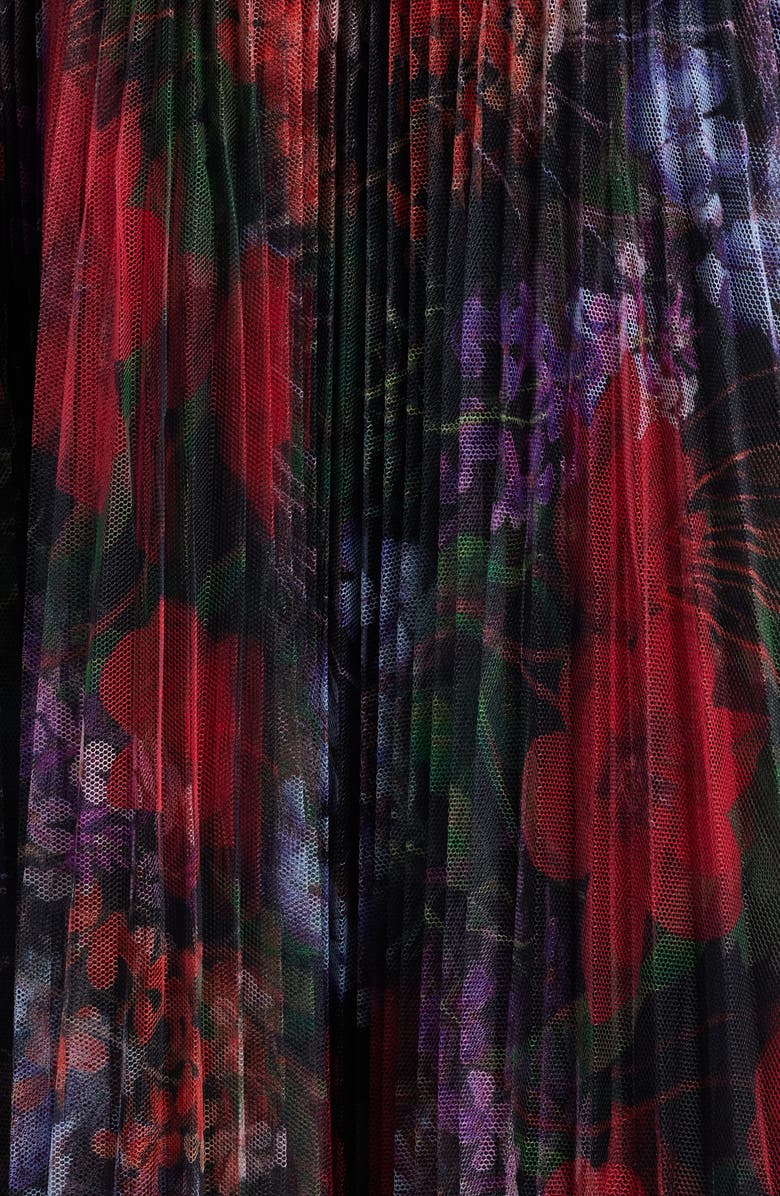 Hutch Alba Pleated Underwire Strapless Cocktail Dress, Alternate, color, Black Multi Winter Garden