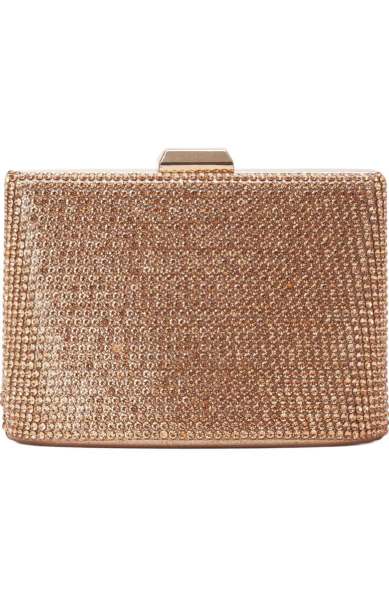 Forever & Always Shoes Marla Evening Clutch, Main, color, Rose Gold