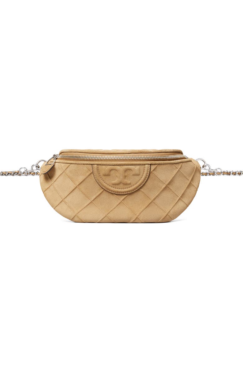 Tory Burch Fleming Soft Quilted Leather Belt Bag, Main, color, Stone