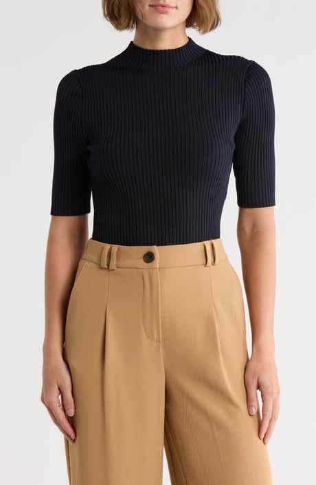 TRUTH Funnel Neck Elbow Sleeve Sweater