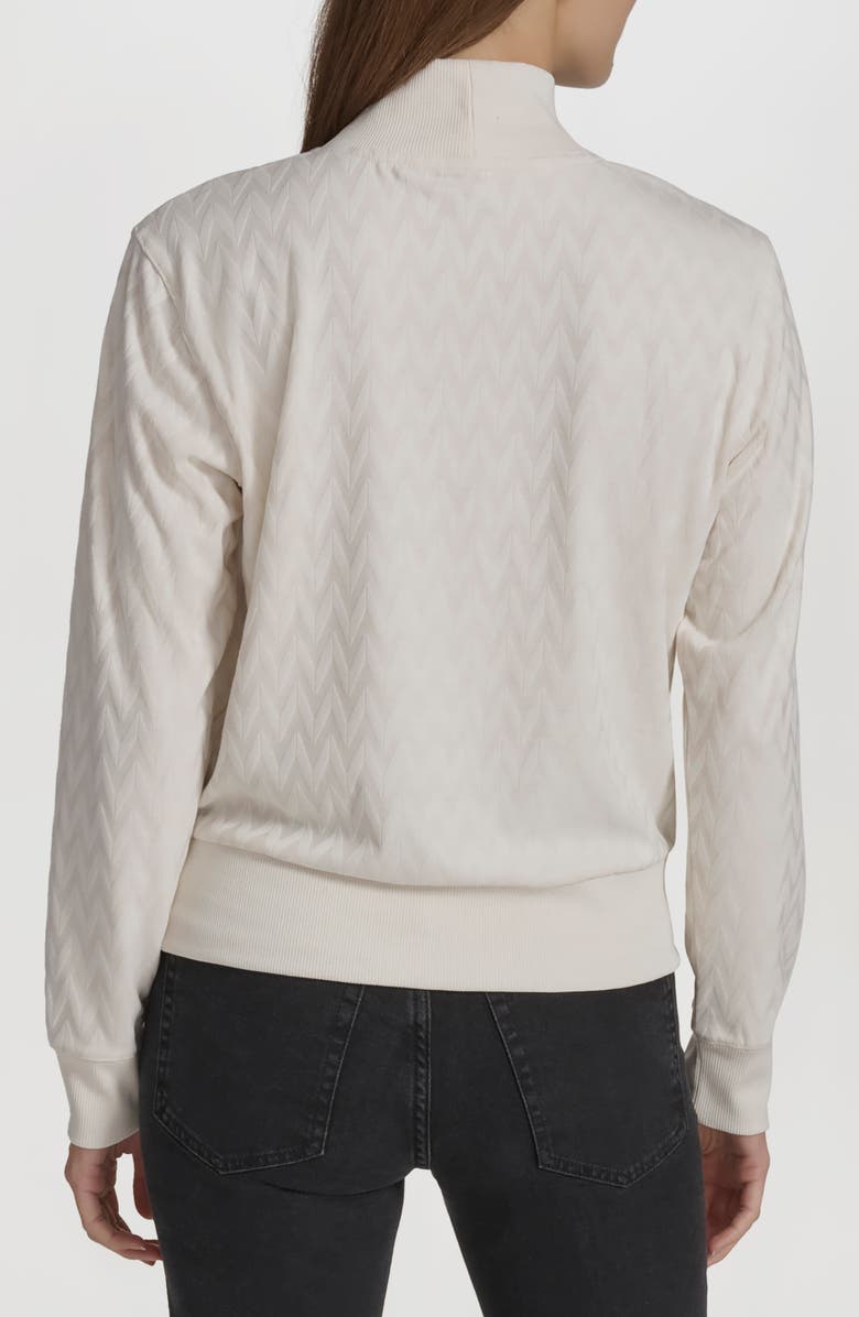 Andrew Marc Sport Chevron Jacquard Long Sleeve Top, Alternate, color, 