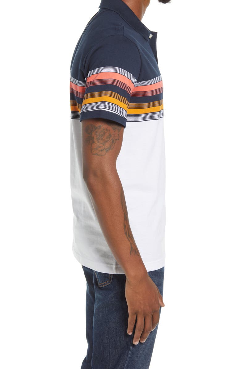 Original Penguin Stripe Colorblock Cotton Polo, Alternate, color,