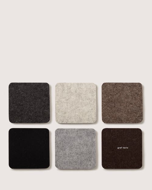 Graf & Lantz Graf Lantz Bierfilzl Merino Wool Square Coaster Multi 6 Pack In Earth
