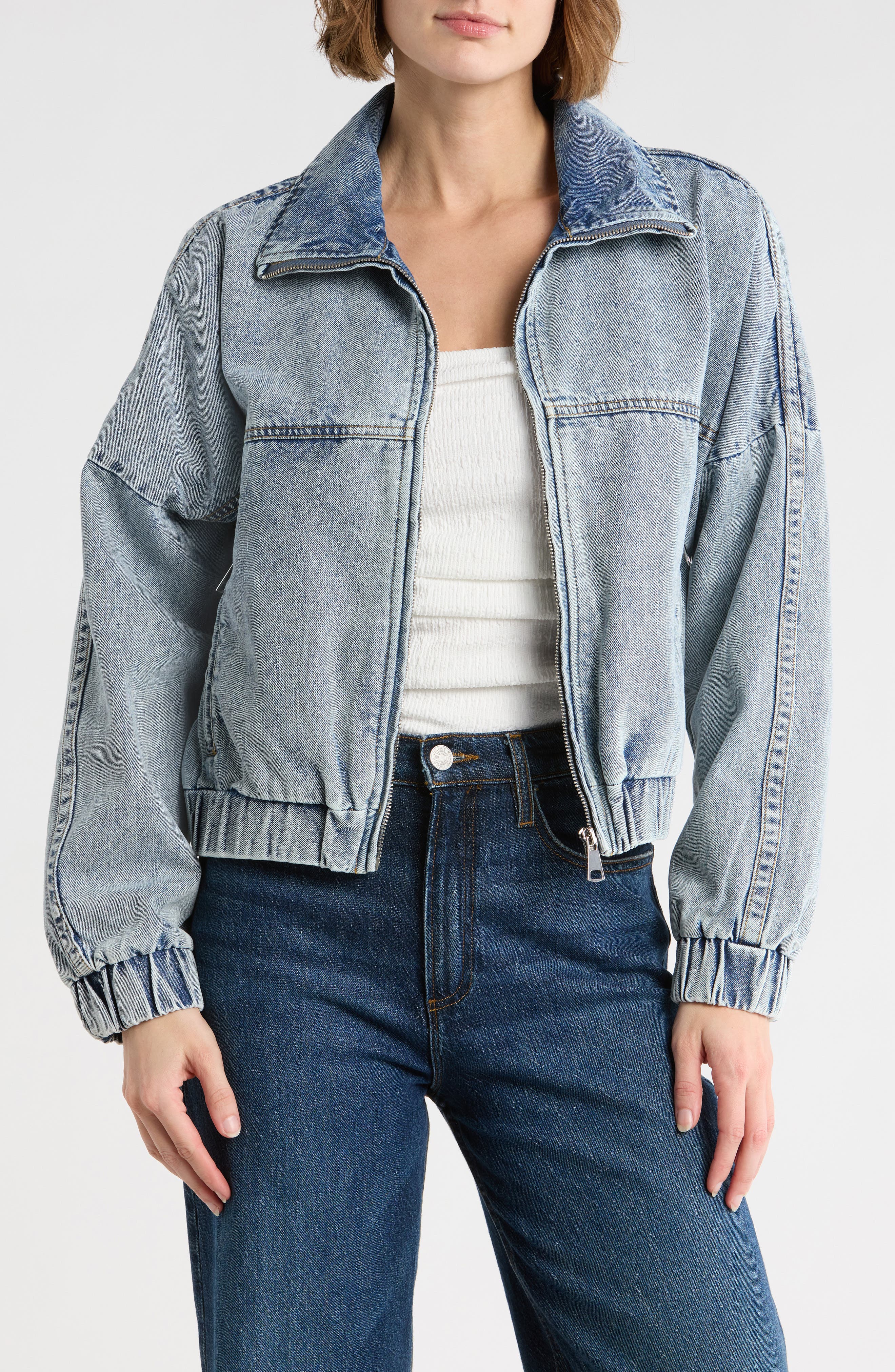 Vigoss Dad Denim Bomber Jacket
