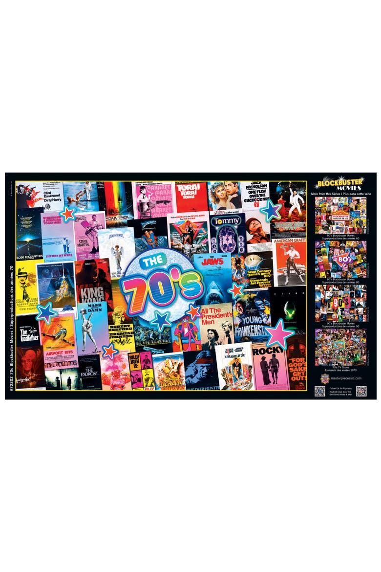 70's Blockbusters 1000 Piece Puzzle, Alternate, color, Multicolor