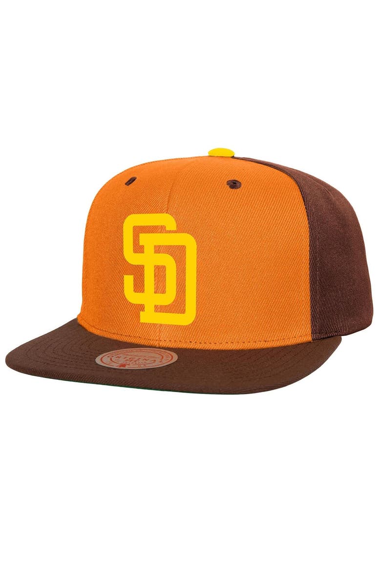 Men's Mitchell & Ness Orange/Brown San Diego Padres Cooperstown Collection Basic Flip Snapback Hat, Main, color, Orange