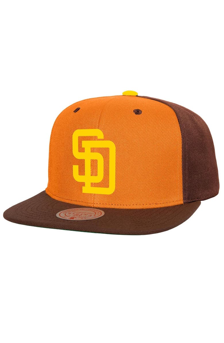 Mitchell & Ness Men's Mitchell & Ness Orange/Brown San Diego Padres Cooperstown Collection Basic Flip Snapback Hat, Main, color, Orange