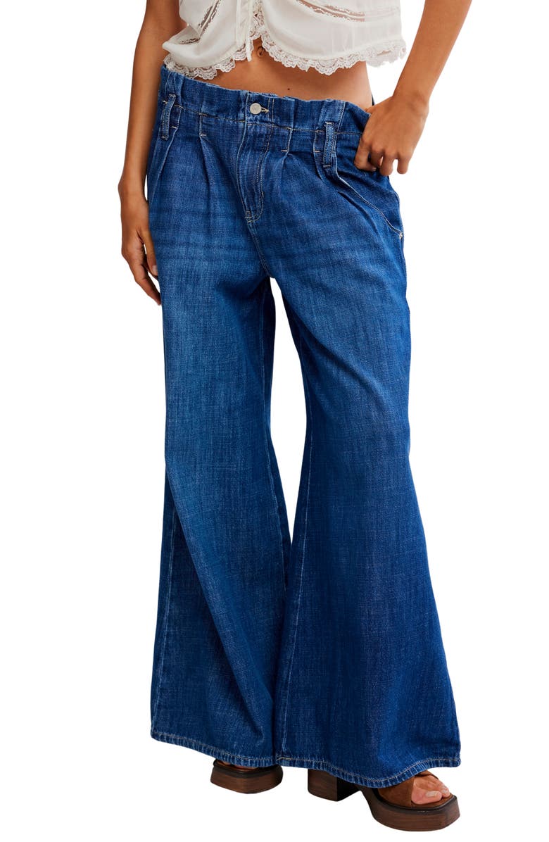 Free People Forager High Waist Superwide Leg Jeans, Main, color, Nomad