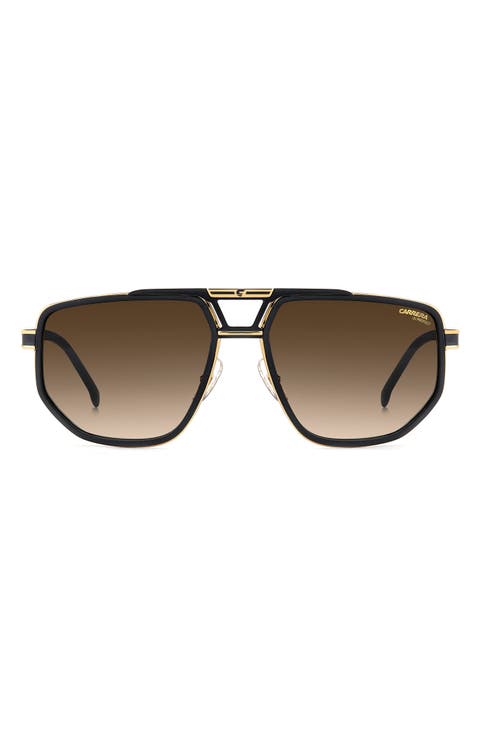 61mm Gradient Geometric Square Sunglasses