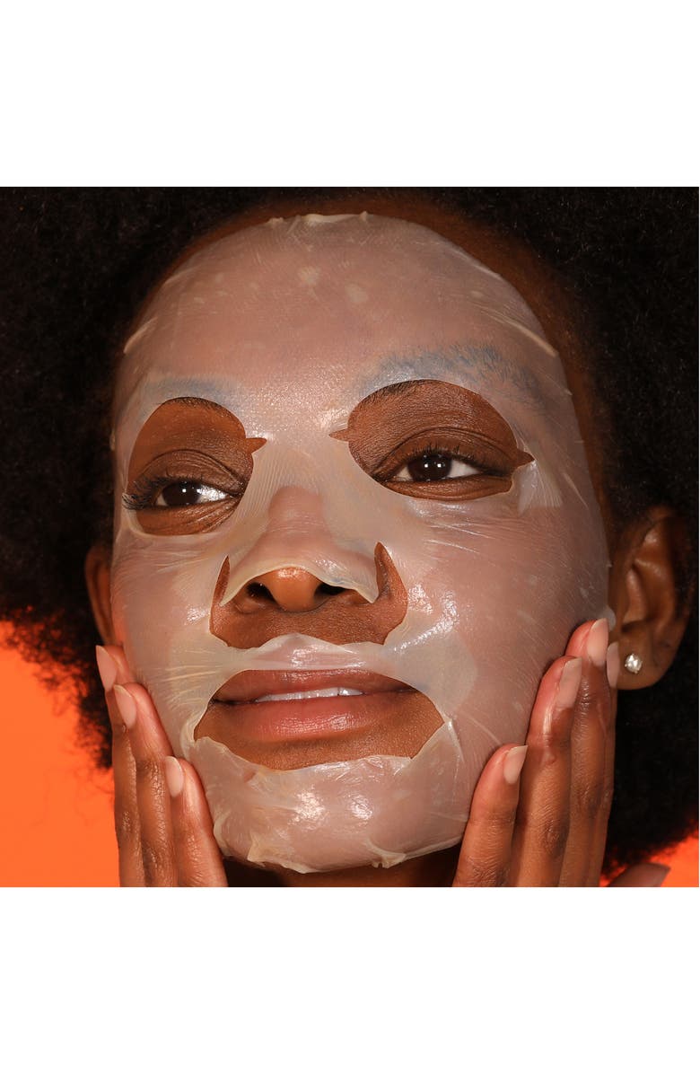 Dr. Dennis Gross Skincare 4-Pack Vitamin C Lactic Biocellulose Brightening Treatment Mask, Alternate, color,