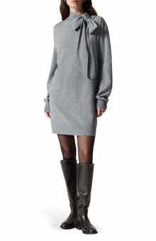 & Other Stories Bow Detail Merino Wool Sweater Dress