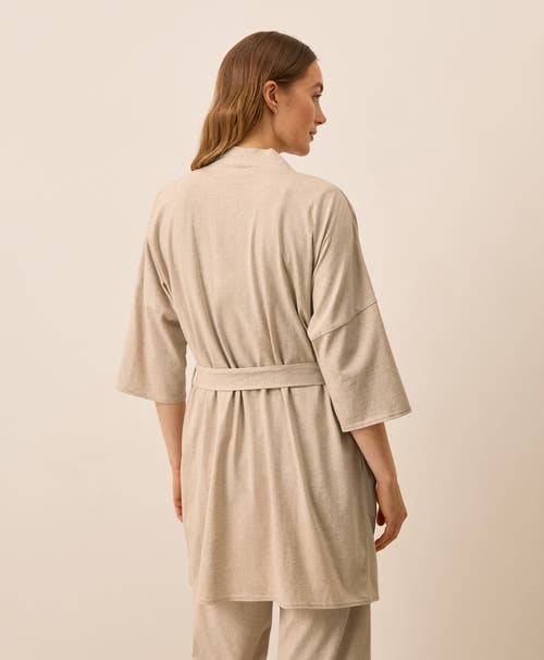 Pact Organic Staycation Short Robe In Neutral