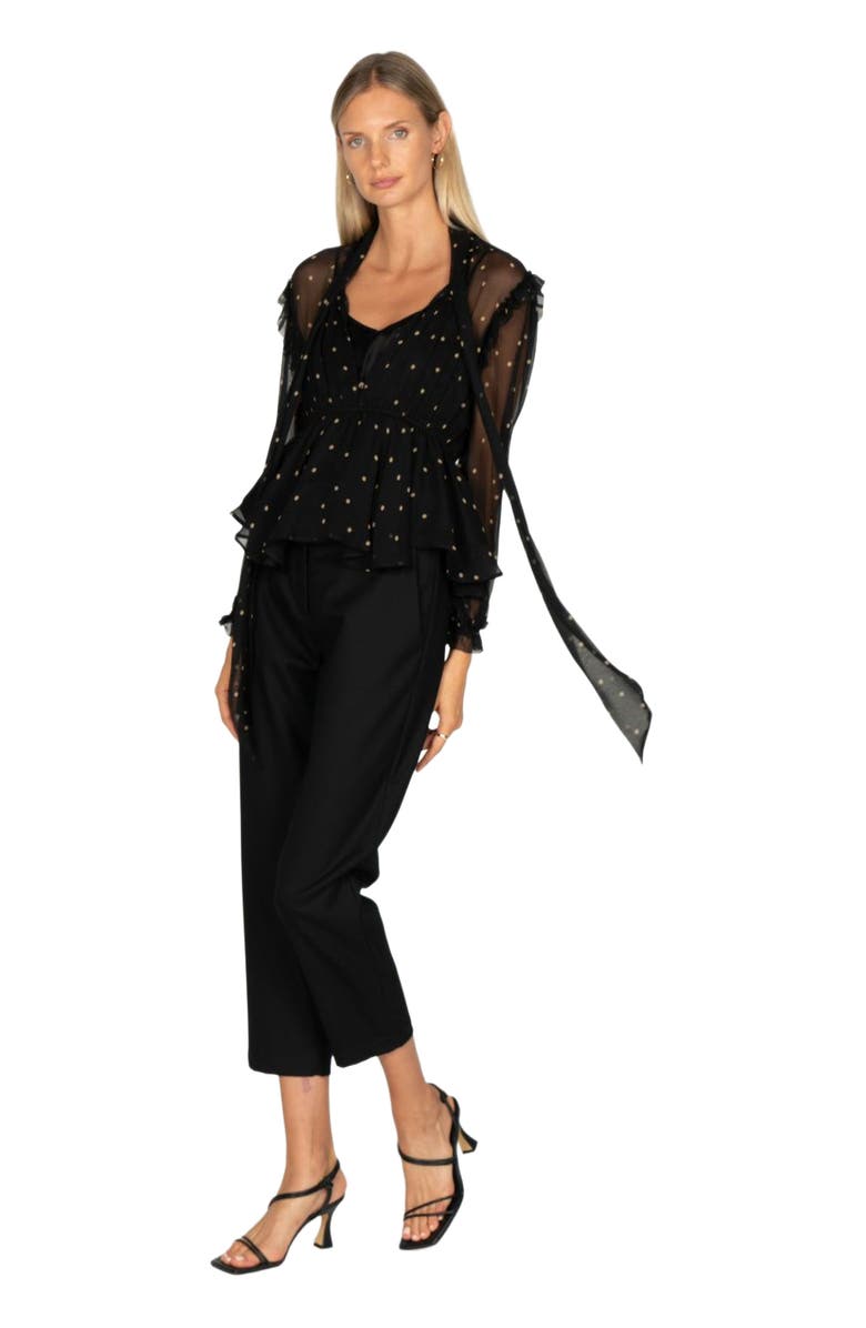 SECRET MISSION Avelina Blouse, Alternate, color, Black Polka Dot