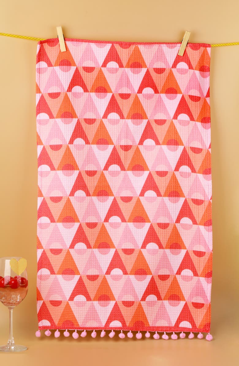 Tiramisu 3-Piece Kitchen Towel Set, Alternate, color, Hot Pink/ Orange/ Coral