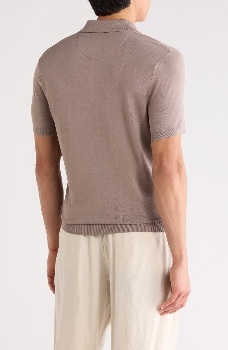 DENIM AND FLOWER Quarter Zip Polo Sweater, Alternate, color, Taupe