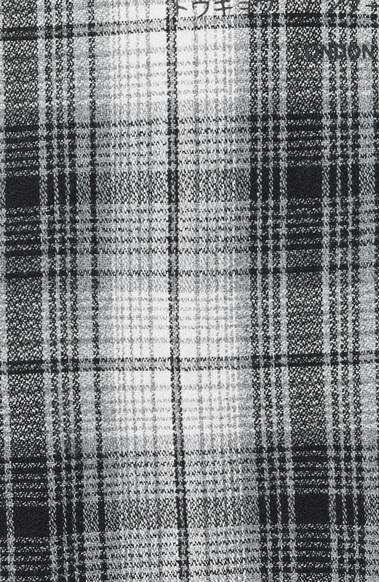 AllSaints Undermono Plaid Button-Up Shirt, Alternate, color, Black/ White