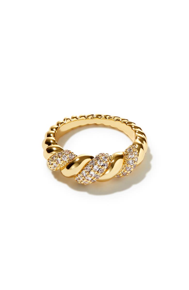 Ana Luisa Pavé Cubic Zirconia Rope Band Ring, Main, color, Gold