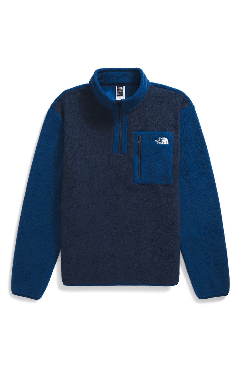The North Face Yumiori Half Zip Recycled Fleece Pullover, Alternate, color, Summit Navy/ Estate Blue