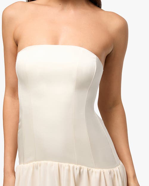 Weworewhat Strapless Corset Gown In Ivory