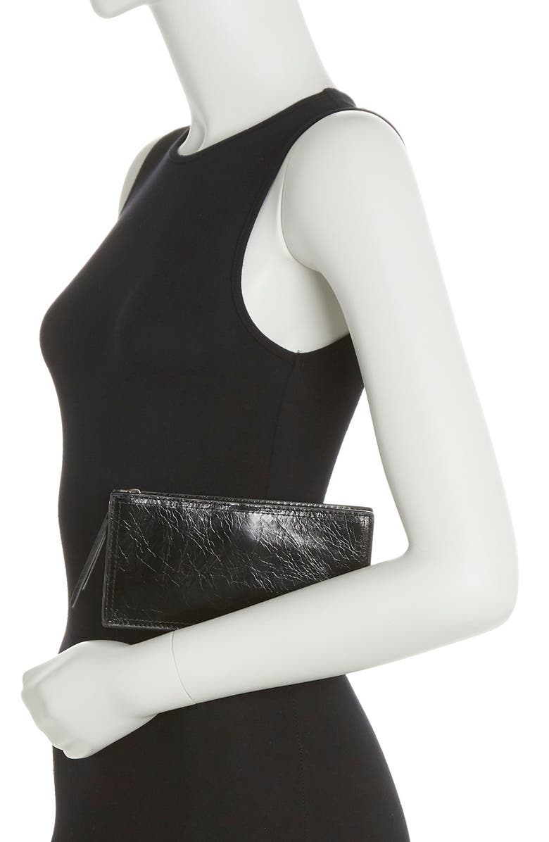 HOBO Gracie Leather Wallet, Alternate, color, Black