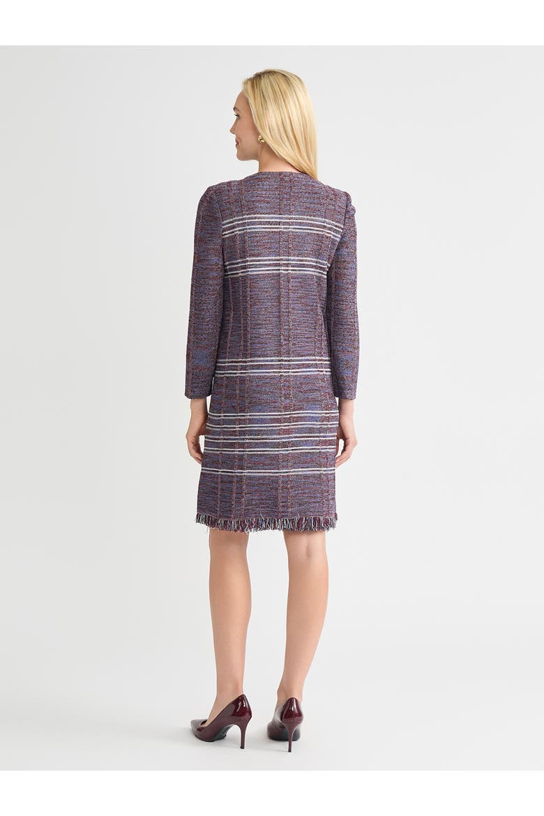 Melange Striped Fringe Trim Knit Jacket, Alternate, color, Sangria/Blue/Black