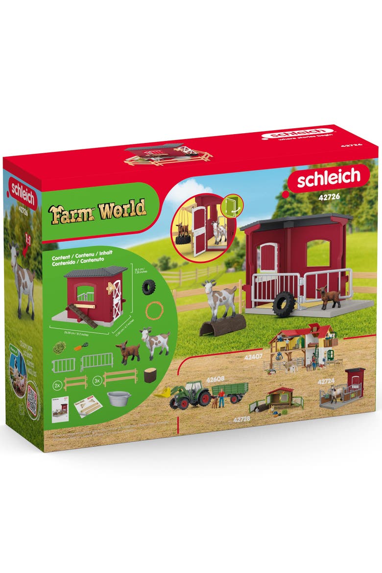Farm World, Goat Stable,31 Piece Playset, 2 Animal Figures, Kids 3+, Alternate, color, Multicolored